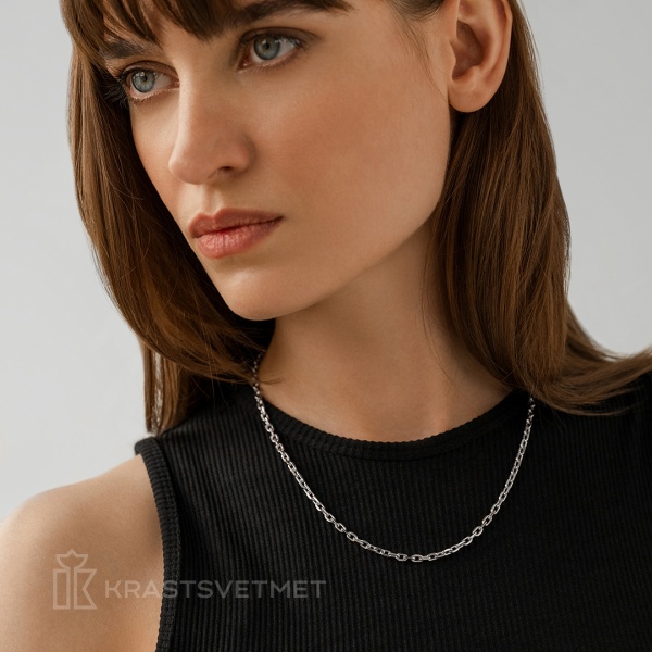 Цепь из платины, плетение «Ролло»